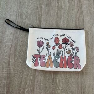 NWOT … Floral “Teacher” Canvas Bag